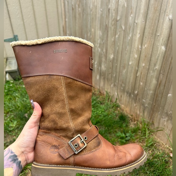 TIMBERLAND WOMENS BETHEL BROWN LEATHER SIDE ZIP EARTH KEEPER BOOTS SZ 6.5 - Picture 8 of 16